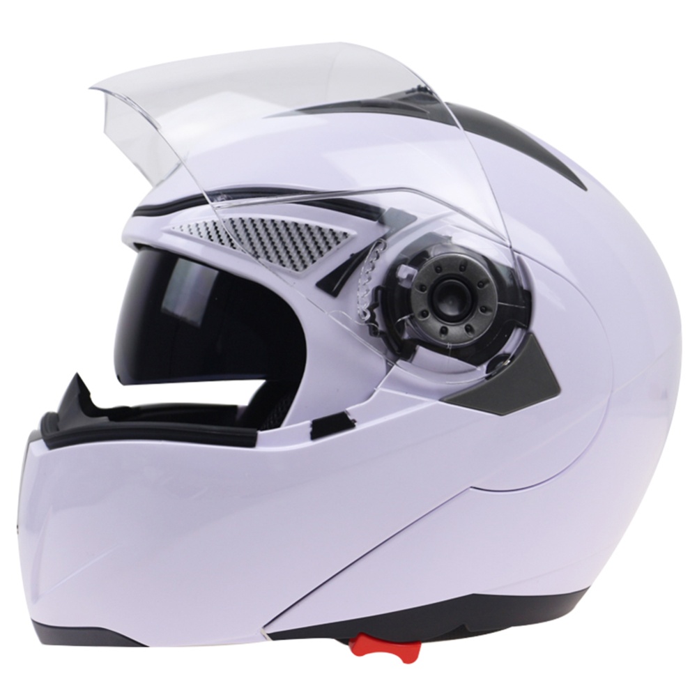 105 Full Face Helmet Electromobile Motorcycle Transparent Lens Protective White XXL - Image 2