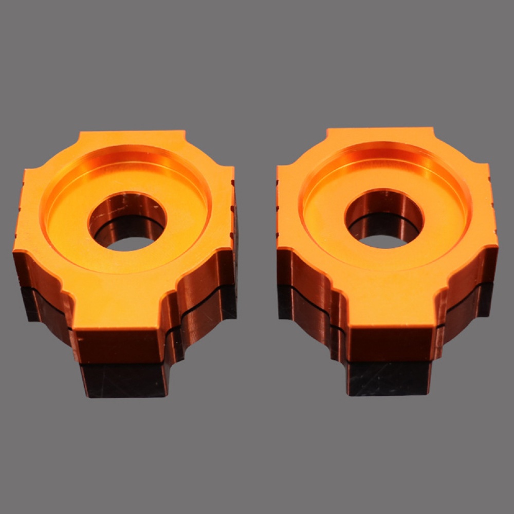 Motorcycle CNC Rear Axle Blocks Chain Adjuster for KTM DUKE125 200 390 Orange - Image 2