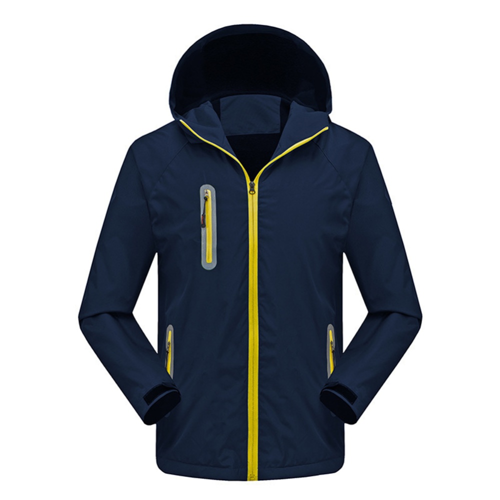 Men's and Women's Jackets Autumn Winter Outdoor Reflective Waterproof Breathable Navy_L - Image 3