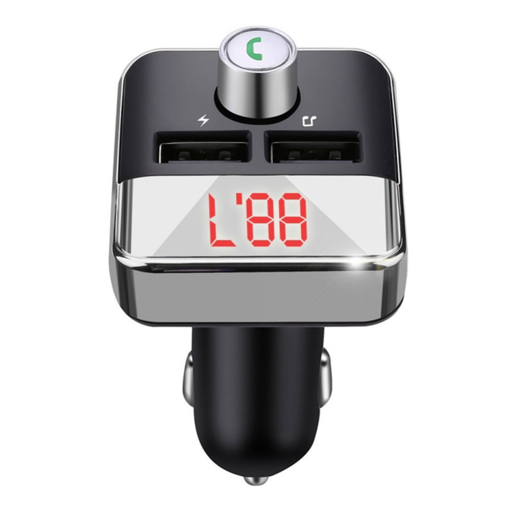 Car Mp3 Player Fm Transmitter Bluetooth-compatible Hands-free Dual Usb Wireless Charger black + rose gold - Image 3