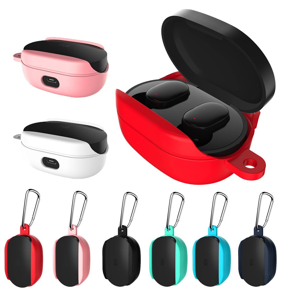 Silicone Case for Xiaomi Airdots Youth TWS Bluetooth Earbuds Shockproof Sleeve Cover Storage and Protective Shell red - Image 3