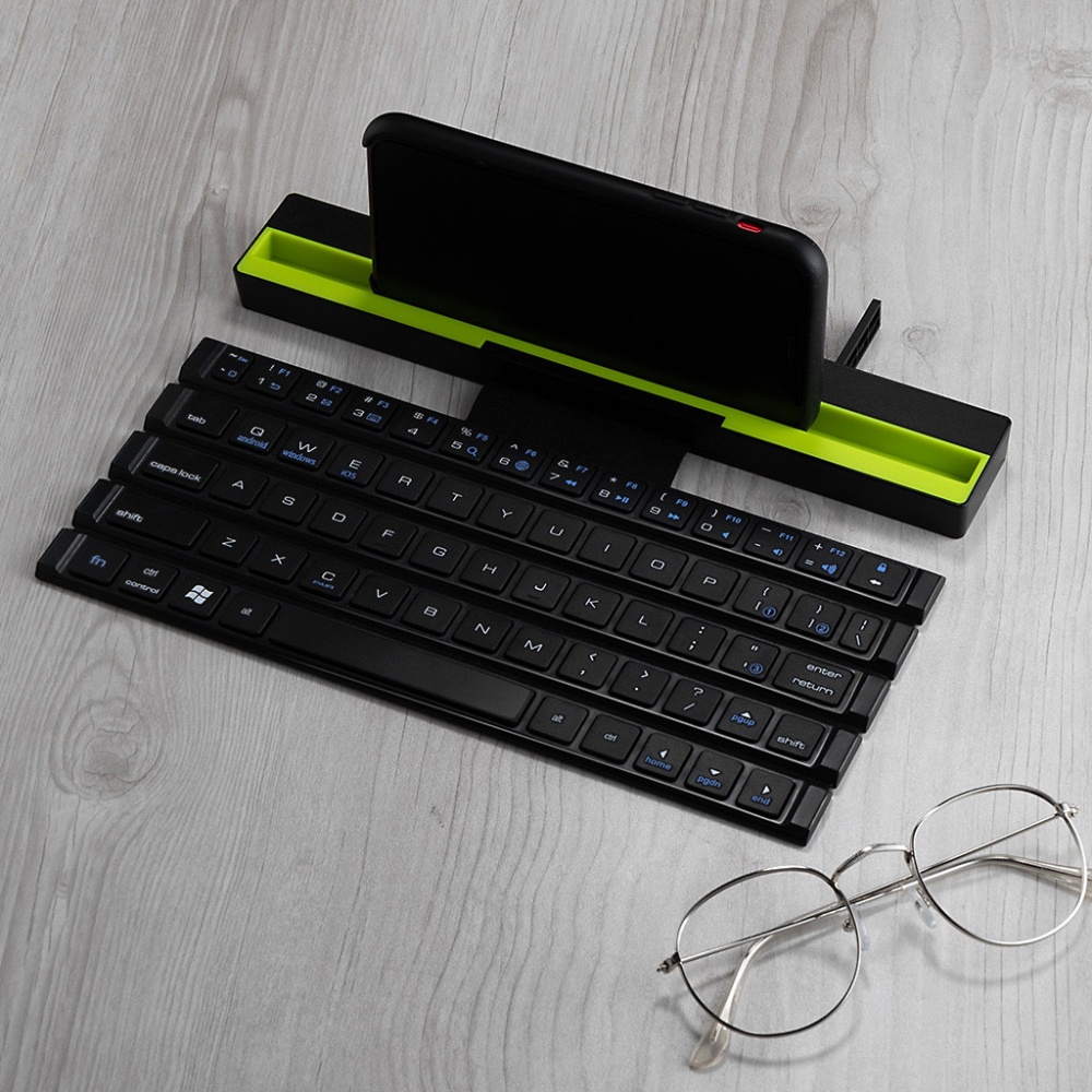 Wireless Keyboard Foldable Bluetooth Connection Support for Mobile Phones Windows Mac Laptop Tablet black - Image 3