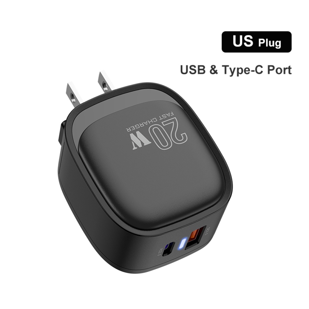 Dual-port Mobile Phone Charger Usb Pd20w Fast Charging For U.S. plug - Image 3