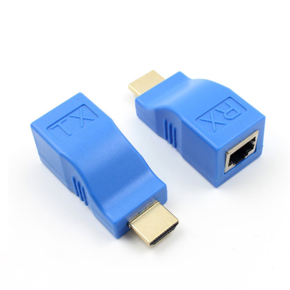 For HDMI Extender 4k RJ45 Ports LAN Network Extension Up To 30m Over CAT5e / 6 UTP Ethernet Cable for HDTV HDPC blue - Image 2