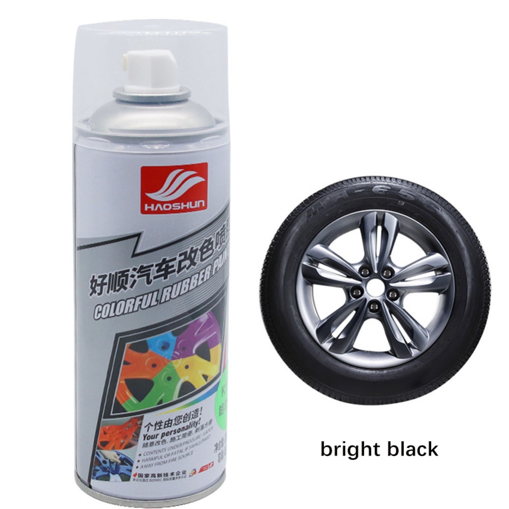 Auto Wheel Spray Film Car Tire Color Change Hub Paint Bright black - Image 3