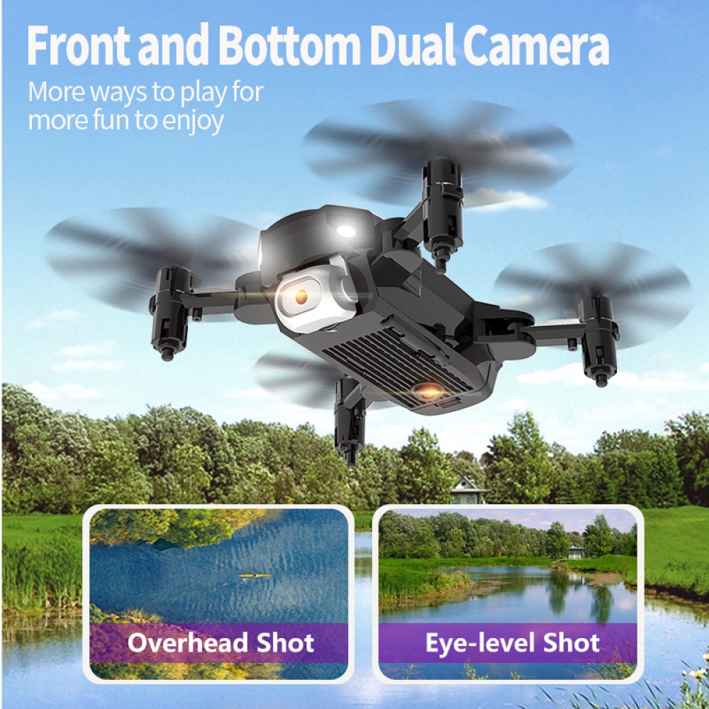 F87 Front+ Bottom Dual Camera Lens 720P/4K wifi fpv RC Drone Black 720P dual camera - Image 3