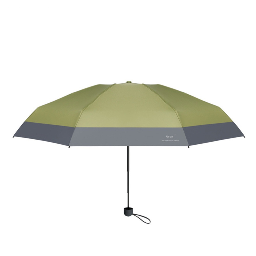 Windproof Anti-ultraviolet Mini Umbrella Portable Travel Rain-proof UV color matching matcha green_Five fold umbrella 6 bones - Image 3