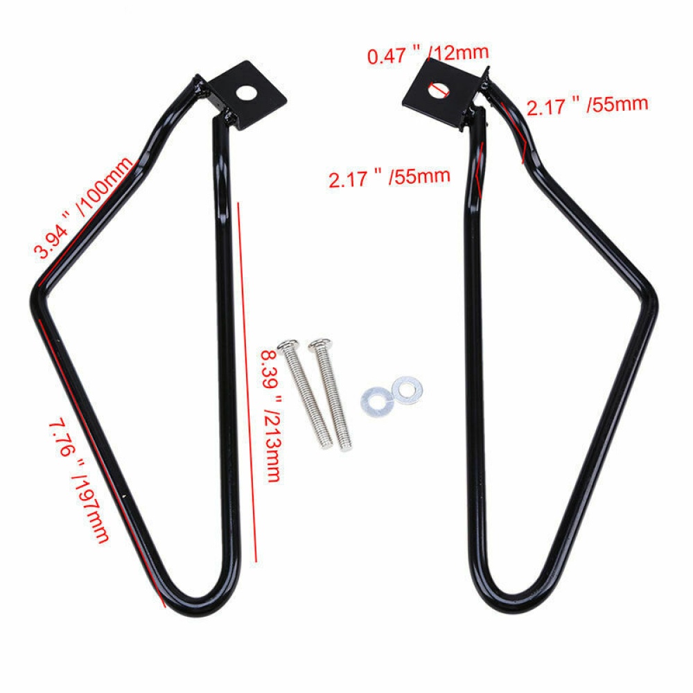 Motorcycle Saddlebag Support Brackets Set for Cruise Dyna 883 Auto Frame Saddle Bag Mount Kit black - Image 2