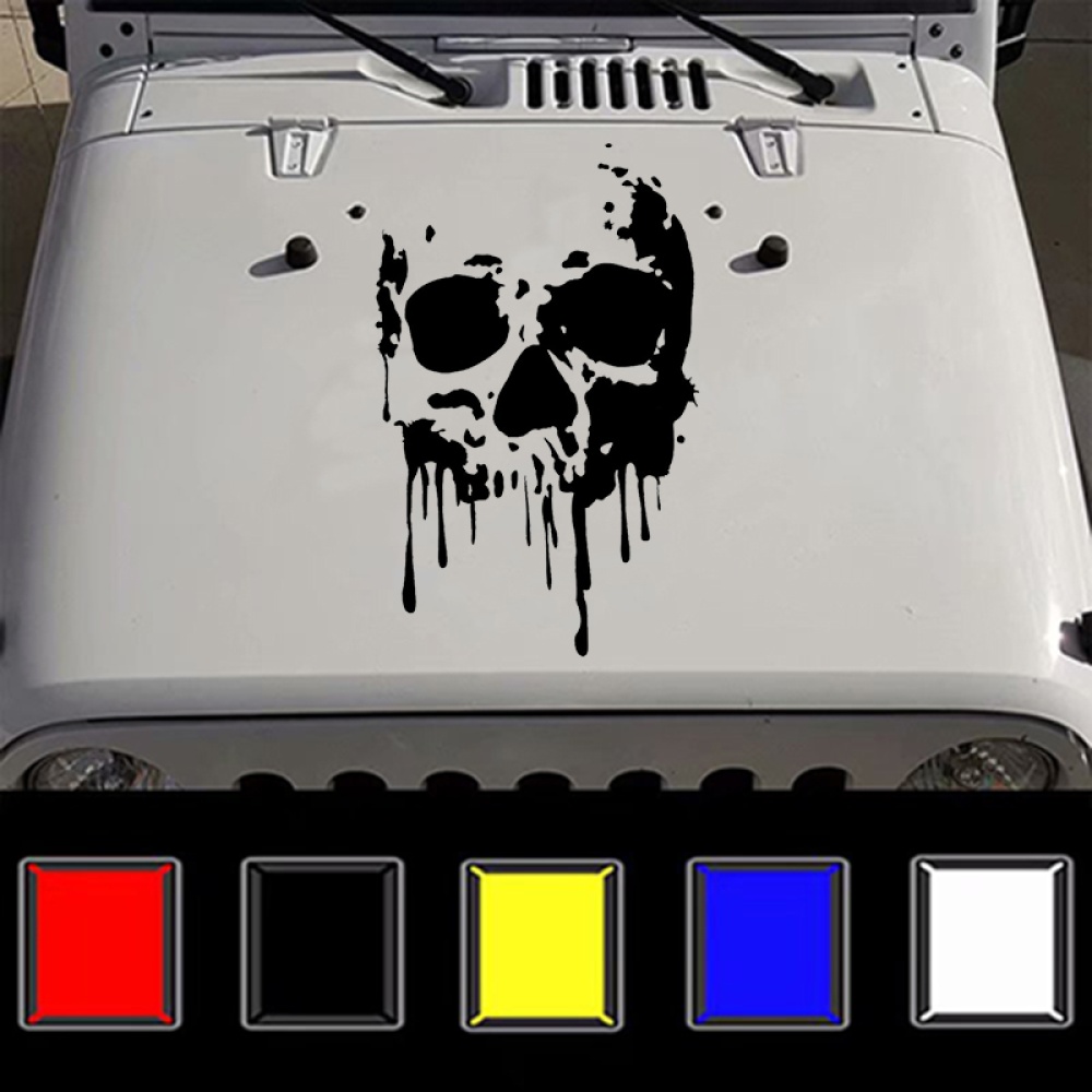 Fashion Car Body DIY Waterproof Bloody Skulls Stylish Decal Stickers Set red - Image 3