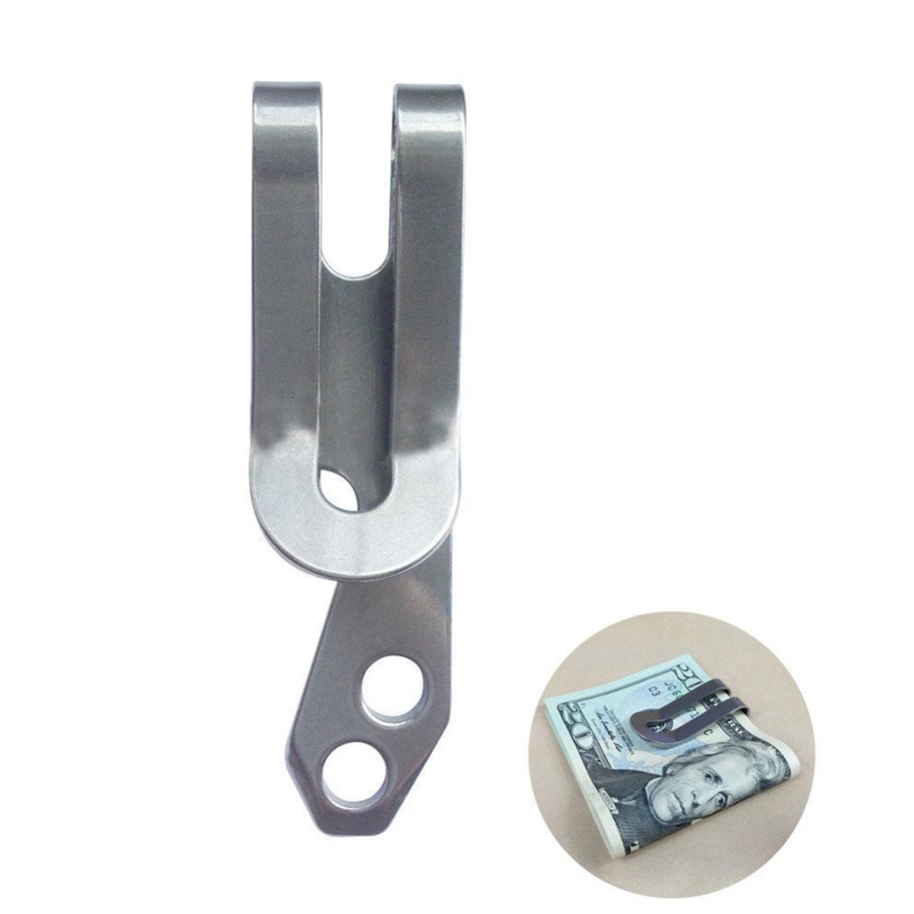 Outdoor Portable Multi-function Tool Practical Stainless Steel Money Clip Key Hang Buckle Carabiner Silver - Image 2