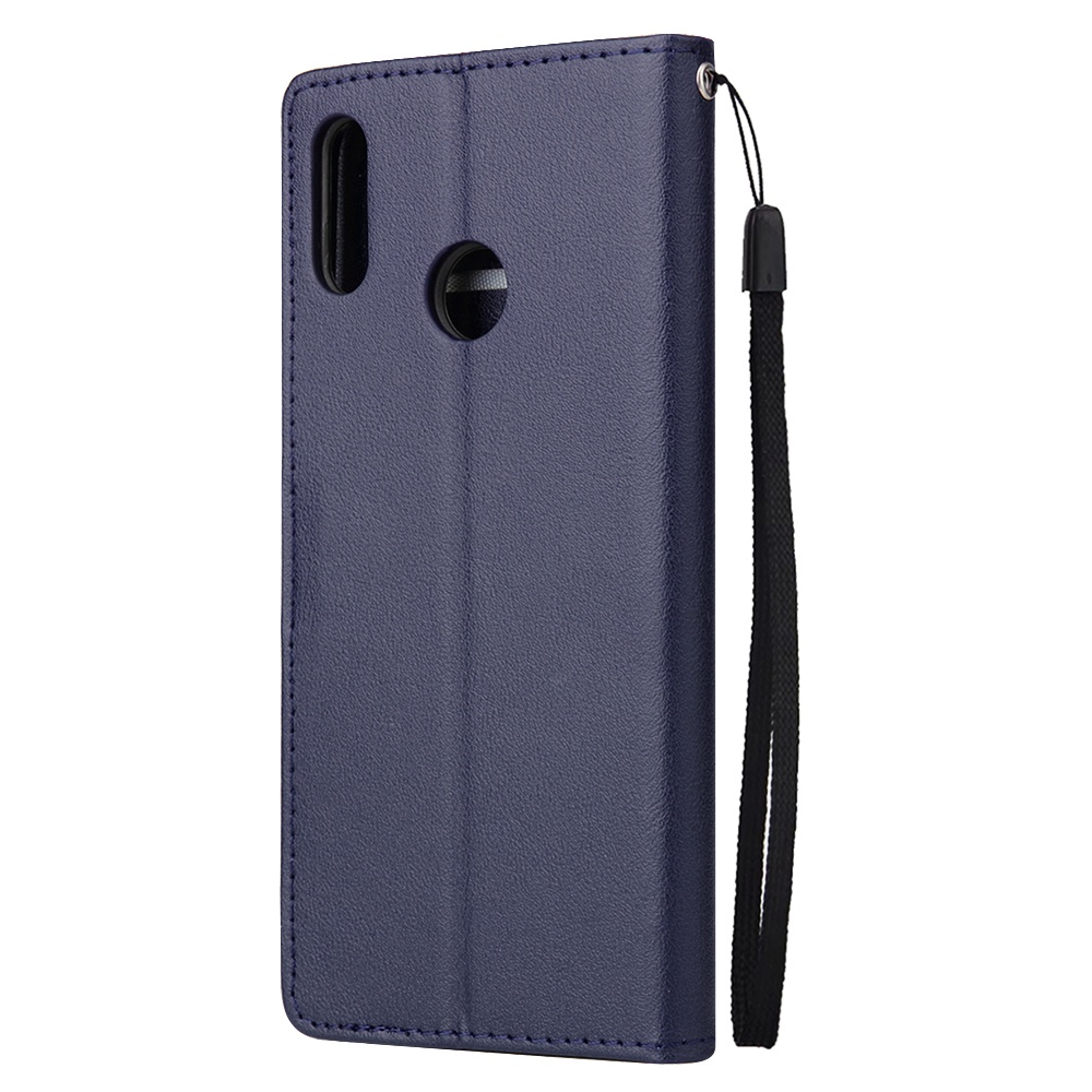 For HUAWEI Y9 2019 Flip-type Leather Protective Phone Case with 3 Card Position Buckle Design Cover blue - Image 3