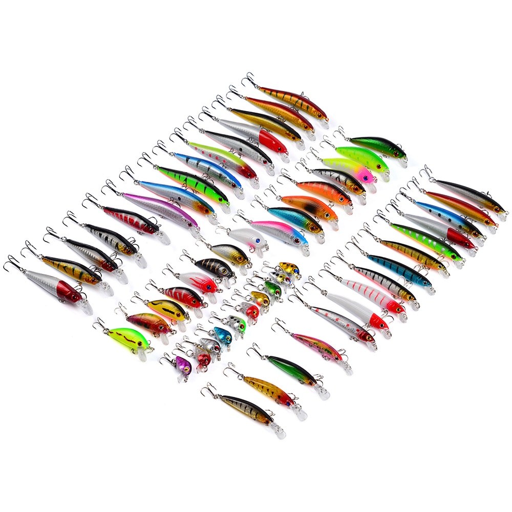 56 Pcs/set Multicolor Fishing Lure Fake Fish Bait for Freshwater Seawater - Image 2