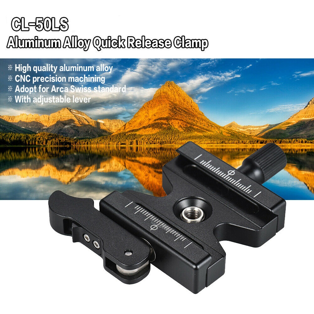 CL-50LS Aluminum Alloy Quick Release Clamp for Arca Swiss Plate Tripod black - Image 3