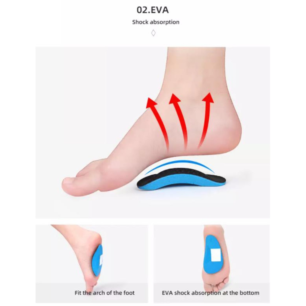 Eva Shock Absorption Sport Orthotic Insoles Flat Arch Support Half Pad Orthopedic Foot Shoe For Children Grown Up grown up - Image 3