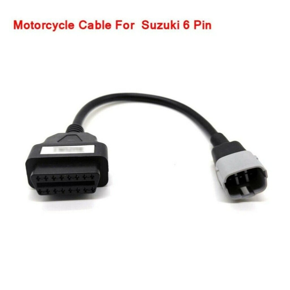 6P To 16P Adapter Cable OBD2 Engine Fault Diagnosis Detection Plug For Suzuki Black - Image 3