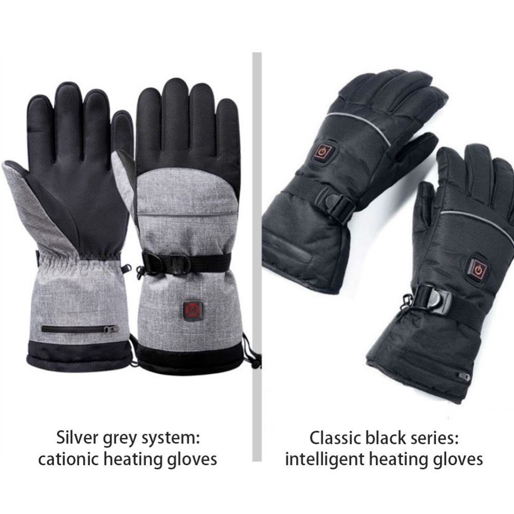 Electric Heating Gloves Rechargeable Lithium Battery Smart Warm Winter Outdoor Skiing Cycling Black Gray - Image 2