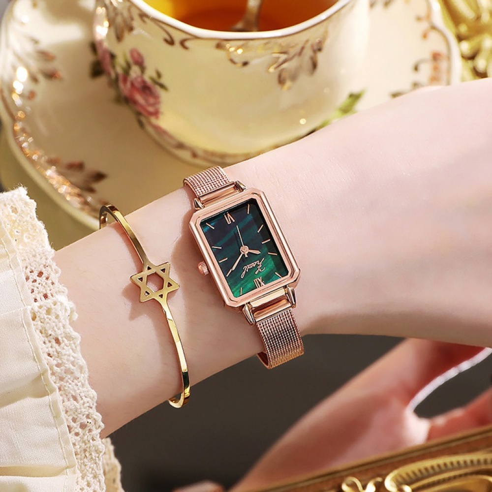 Women Fashion Bracelet Watches Waterproof Shockproof Rustproof Clock Rose gold - Image 2