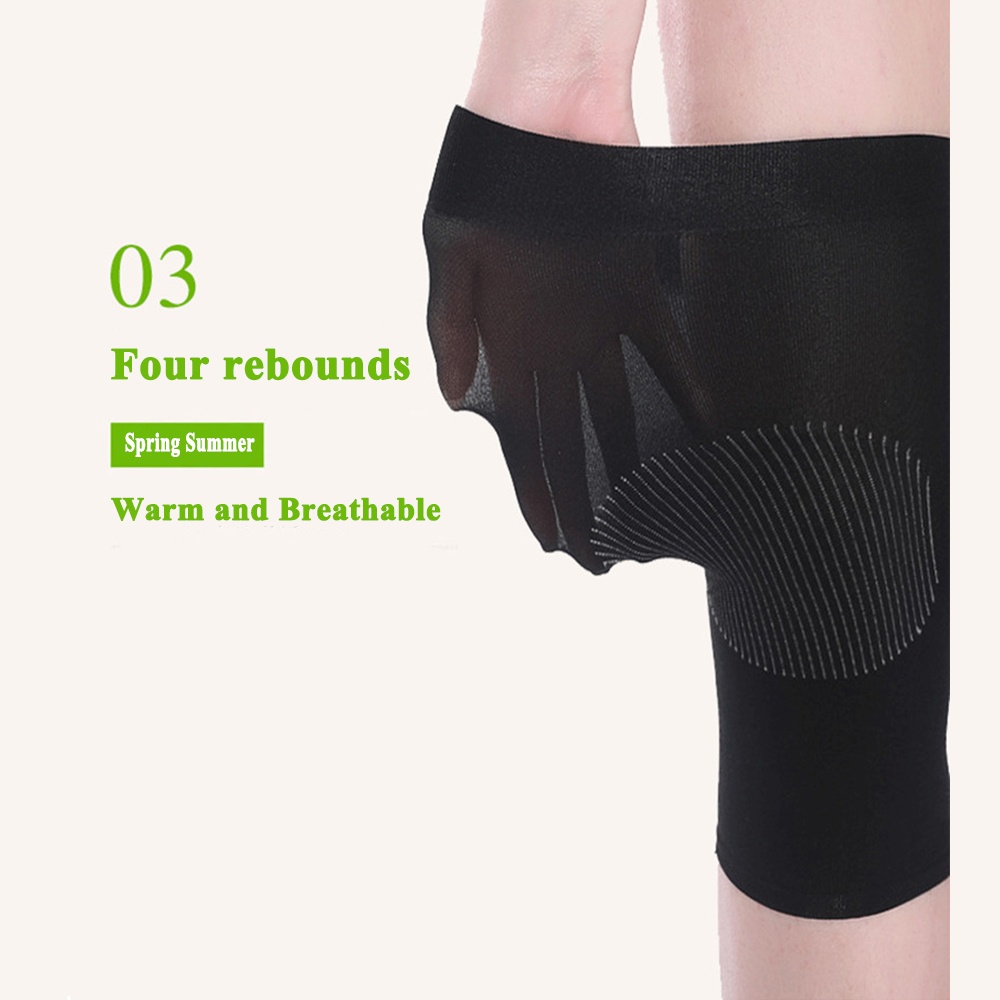 2pcs Breathable Elasticated Knee Pads Warm Leg Sleeve Brace Support Anti Crash Kneepad Joint Wrap Protector SKIN color - Image 3