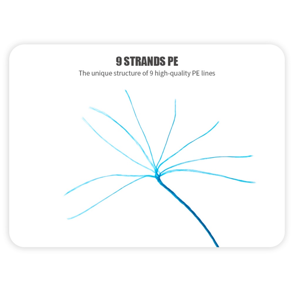 ANGRYFISH Diominate X9 PE Line 9 Strands Weaves Braided 300m/327yds Super Strong Fishing 15LB-100LB Blue 0.4#: 0.10mm/15LB - Image 3