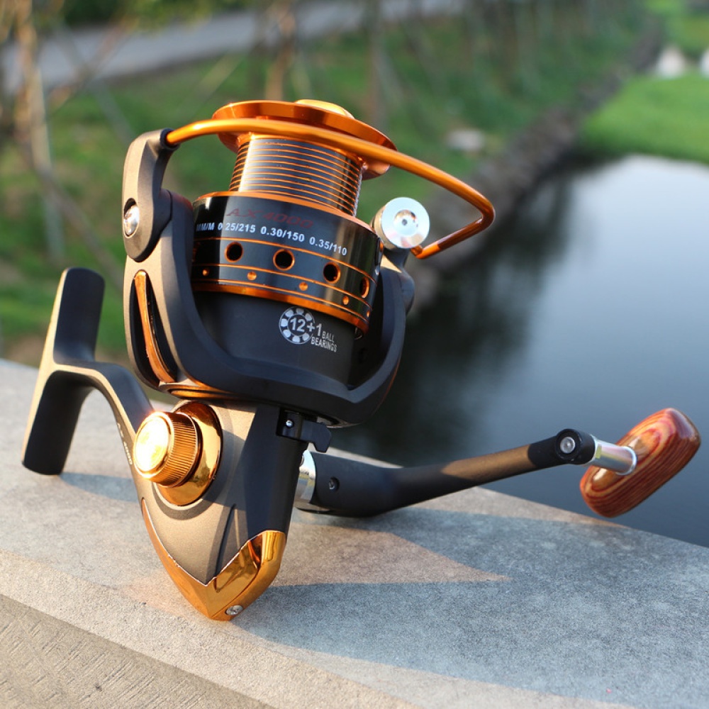 Spinning Fishing Reel 12+1 Bearing Balls with Left Right Convertible Metal Rocking Bar AX500 - Image 2