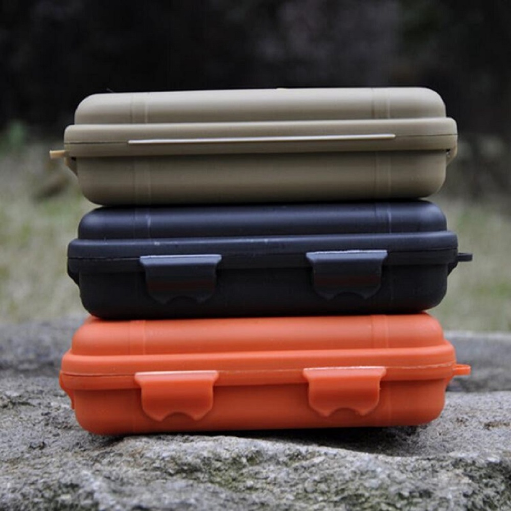 Outdoor Shockproof Waterproof Boxes Survival Airtight Case Holder For Storage Matches Small Tools Travel Sealed Containers Mud Color - Image 2