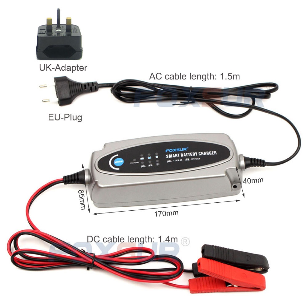 12V 3.6A Or 12V/0.8A Car Motorcycle Battery Charger Ac Input 100-240v Eu Uk Us Plug UK - Image 3