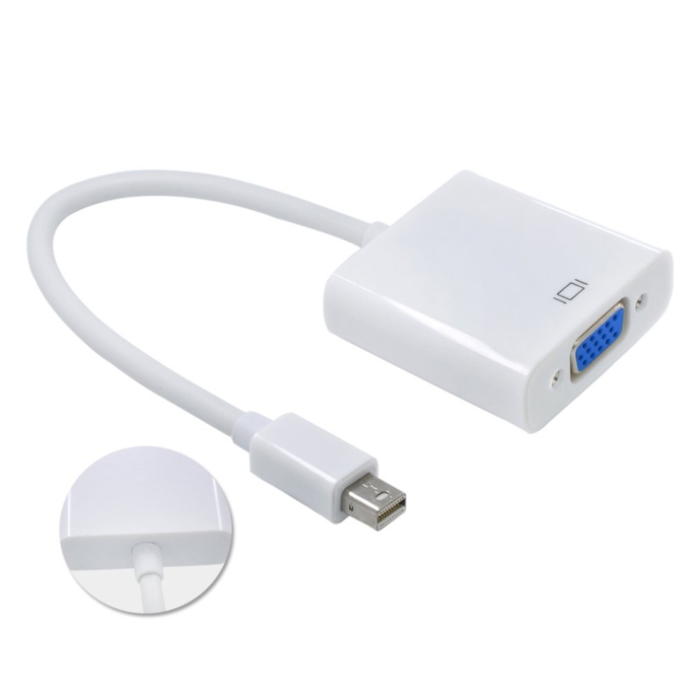 Mini DP to VGA Line Patch Cord iOS Support 1080P Big High Definition Screen white - Image 3