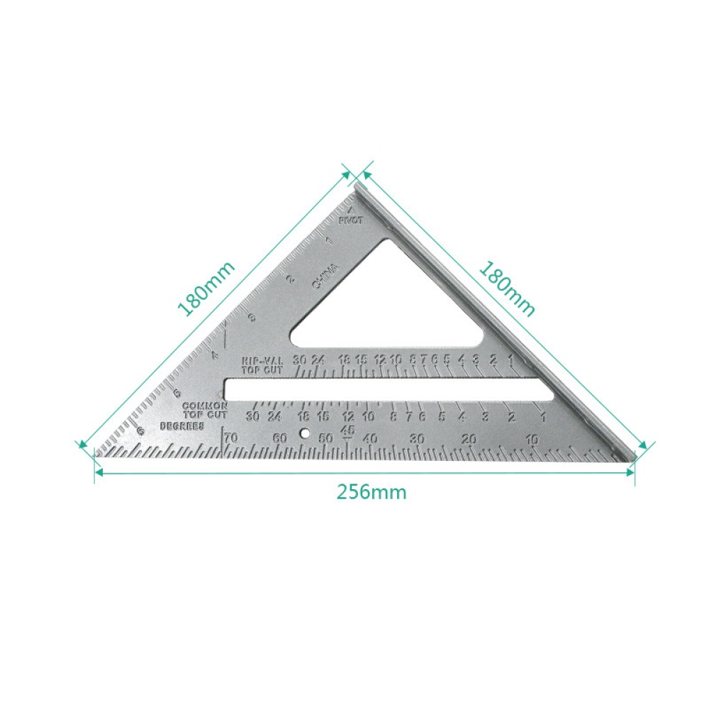 Triangle Rule 90 Degree Thickening Angle Aluminum Alloy Carpenter Measurement Square Ruler as shown - Image 2