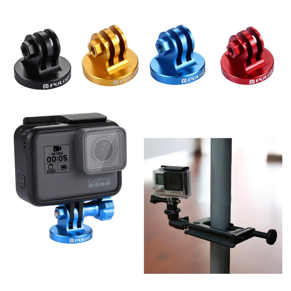 For GoPro HERO 6 5 4 3 3+ 2 1 PULUZ CNC Camcorder Aluminum Tripod Mount Adapter black - Image 3