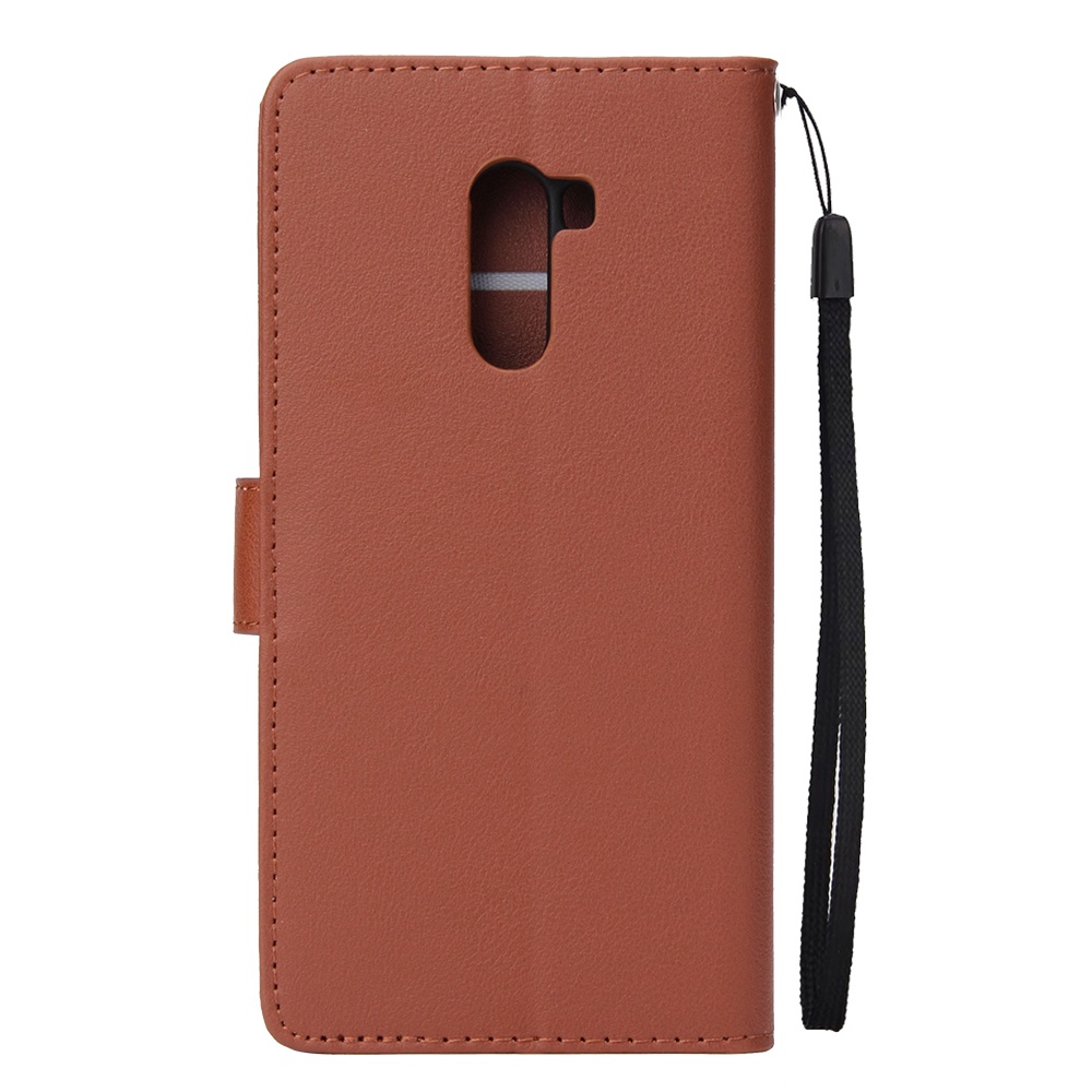 For Xiaomi Pocophone F1 Flip-type Leather Protective Phone Case with 3 Card Position Buckle Design Cover Red wine - Image 3