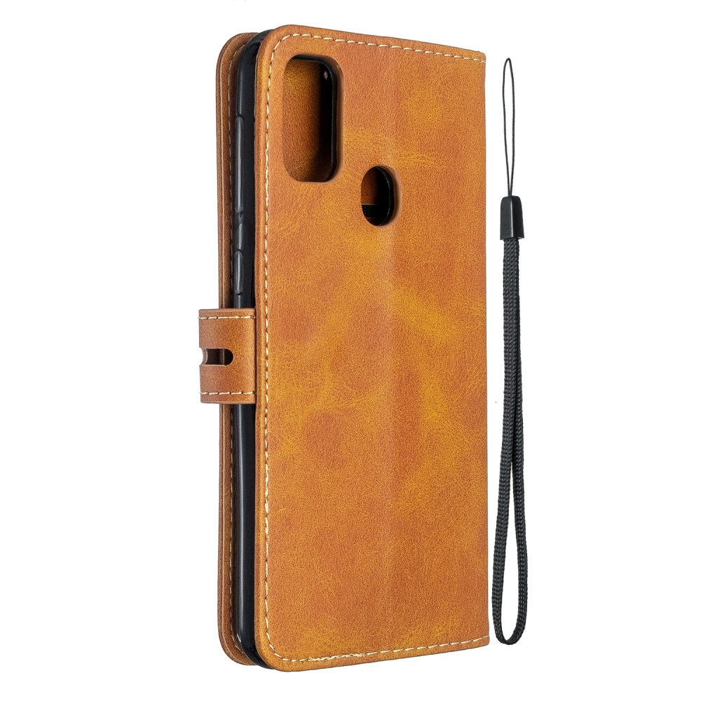 For Samsung A51/A71/M30S Case Soft Leather Cover with Denim Texture Precise Cutouts Wallet Design Buckle Closure Smartphone Shell yellow - Image 3