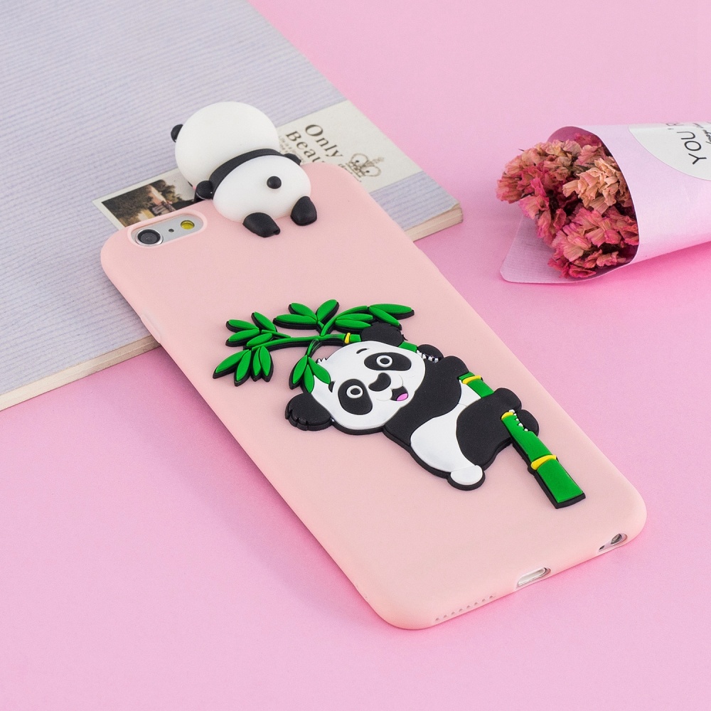 For iPhone 5/5S/SE/6/6S/6 Plus/6S Plus/7/8/7 Plus/8 Plus Phone Case 3D Cartoon Panda Bamboo Cellphone Back Shell Shockproof Smartphone Cover - Image 3