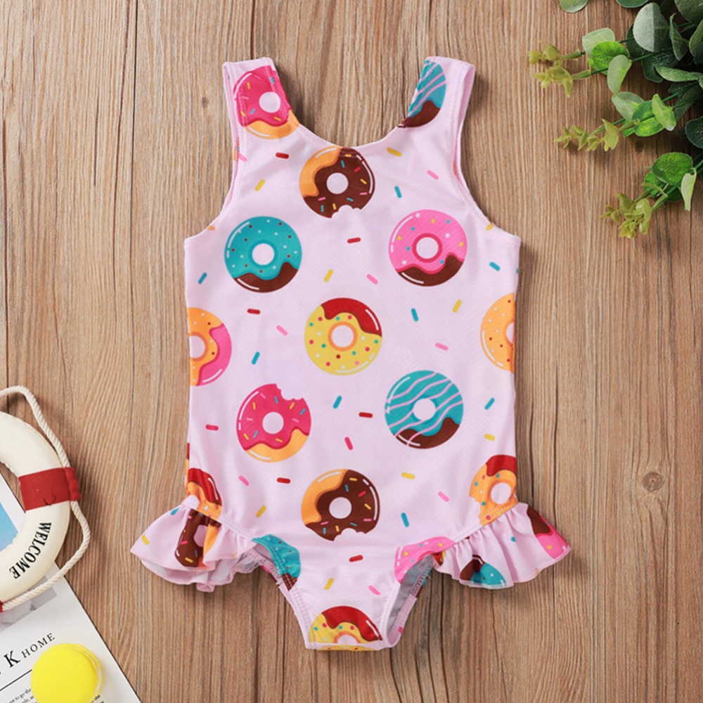 Summer Kids Swimsuit Cartoon Crab Donut Printing Breathable Quick-drying Swimwear For 0-3 Years Old Girls white crab 2-3Y 100CM - Image 3