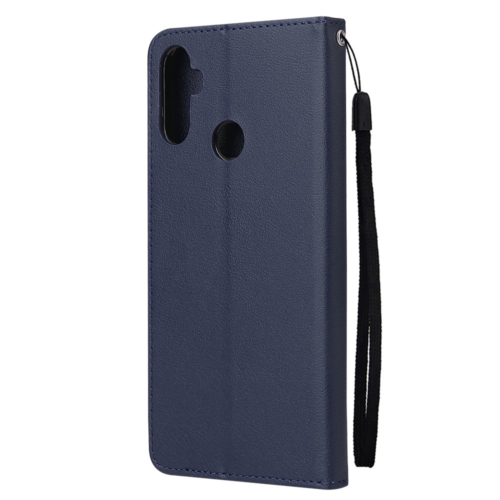 For OPPO Realme C3/Realme 6 PU Leather Mobile Phone Cover with 3 Cards Slots Frame blue - Image 3