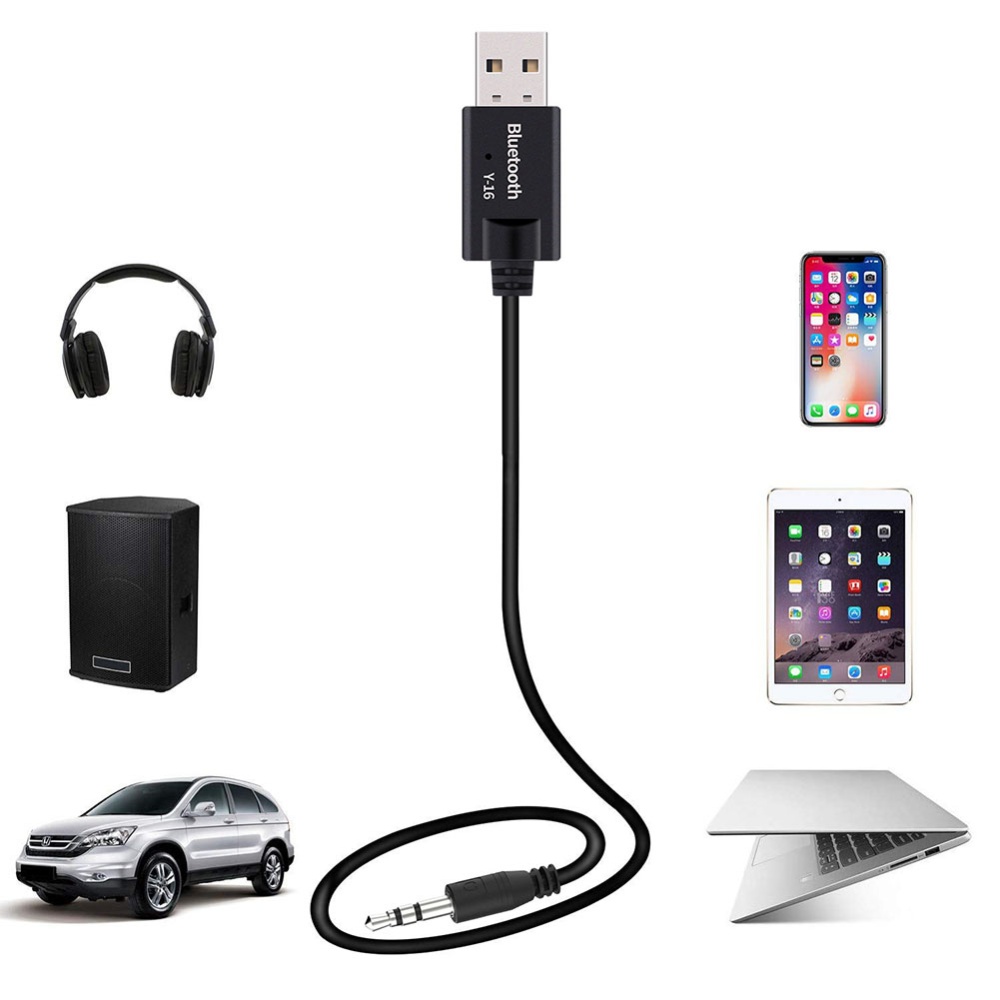 Inline Bluetooth Audio Adapter in Car Receiver and Converter USB 3.5mm Black - Image 3