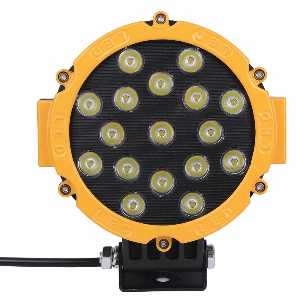 2pcs 7 Inch 51w Aluminum Alloy Led Work Light Bar Multifunctional High Power Super Bright Modified Off-road Spotlight Fog Lamp yellow - Image 2