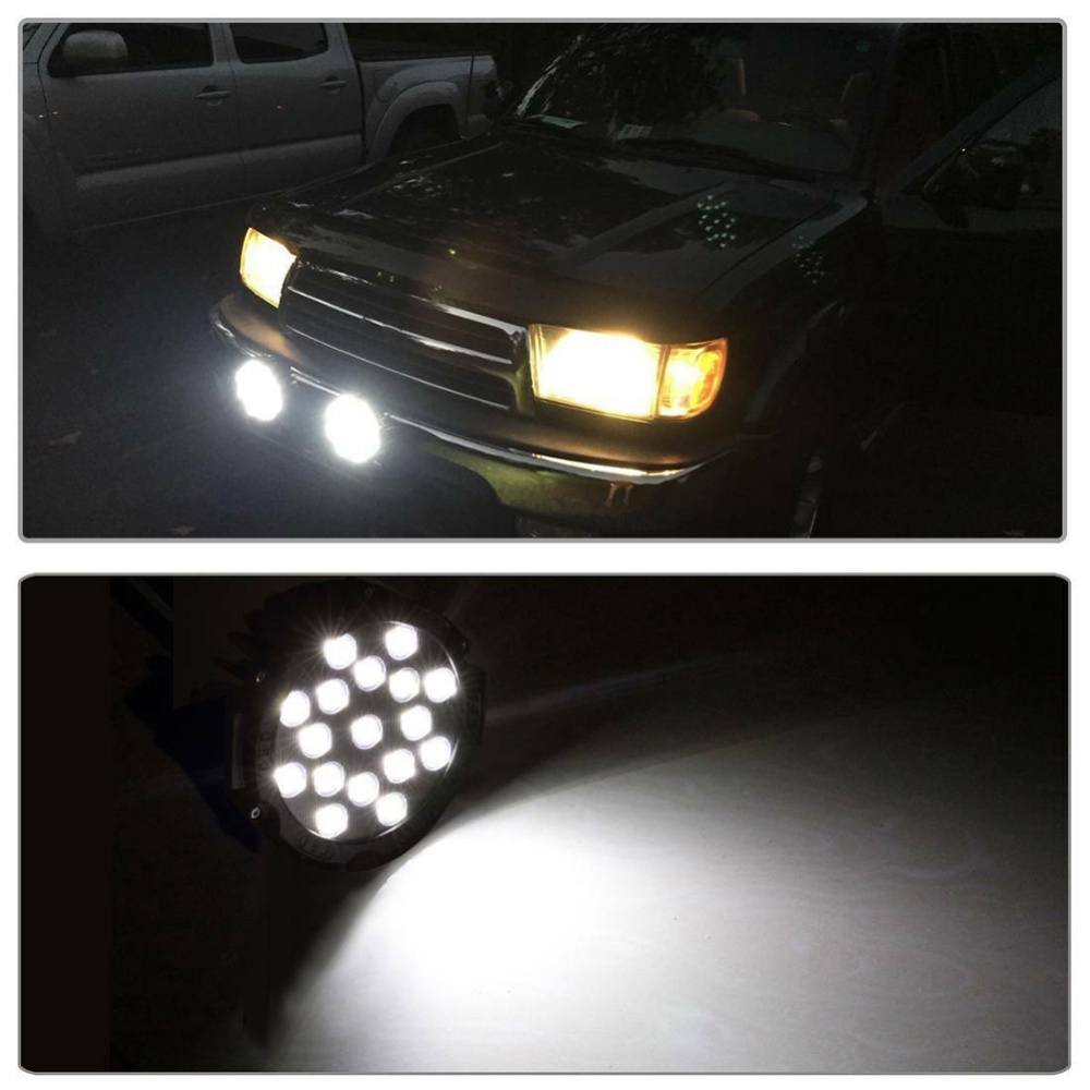 2pcs 7 Inch 51w Aluminum Alloy Led Work Light Bar Multifunctional High Power Super Bright Modified Off-road Spotlight Fog Lamp yellow - Image 3