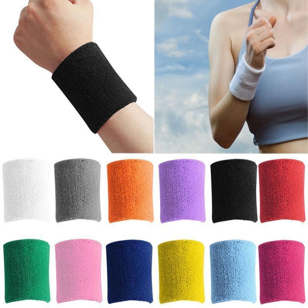 Cotton Sweatband Moisture Wicking Athletic Terry Cloth Wristband for Tennis, Basketball, Running, Gym, Working Out Gray 8 * 10CM - Image 2