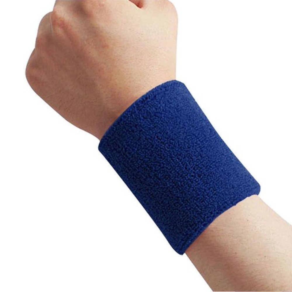 Cotton Sweatband Moisture Wicking Athletic Terry Cloth Wristband for Tennis, Basketball, Running, Gym, Working Out Blue 8 * 10CM - Image 3