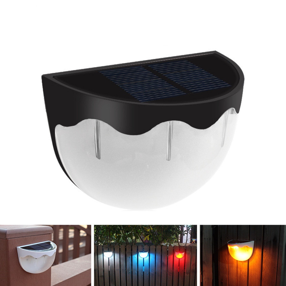 LED Solar Fence Light Waterproof Wall Lamp for Home Outdoor Garden Courtyard 7 Colors +Warm