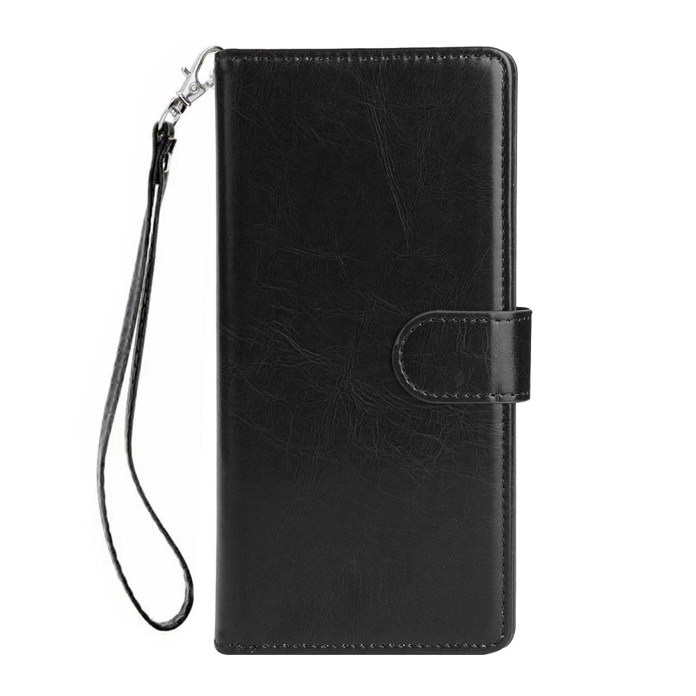 For Samsung Note 9 PU Full Protective Cover with Card Slot Lanyard Bracket Buckle black - Image 3