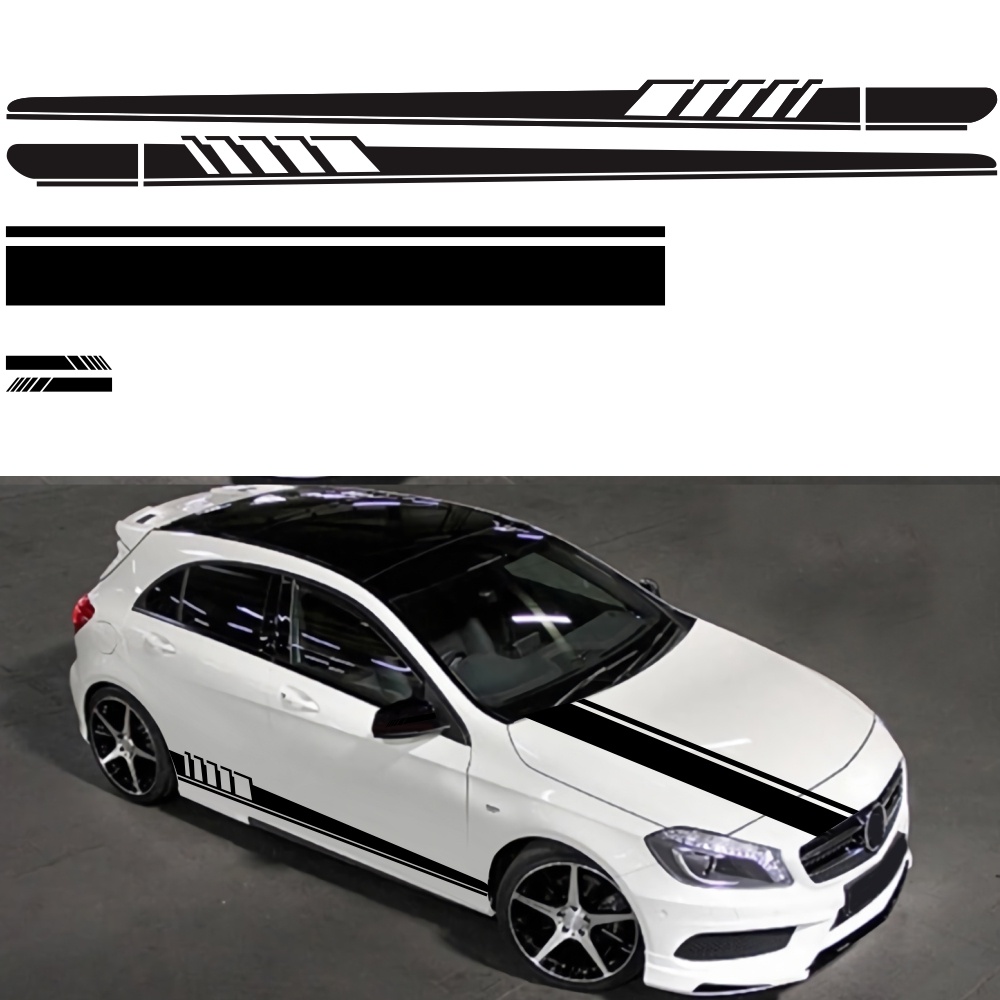 DIY Car Sticker Auto Body Decals Vinyl Side Long Stripe Waterproof Self Adhesive Stickers black - Image 2