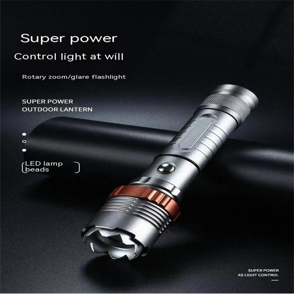 T6 Led Tactical Flashlight 900000lm Zoomable Rechargeable Torch For Cycling Mountaineering Camping - 1pc - Image 3