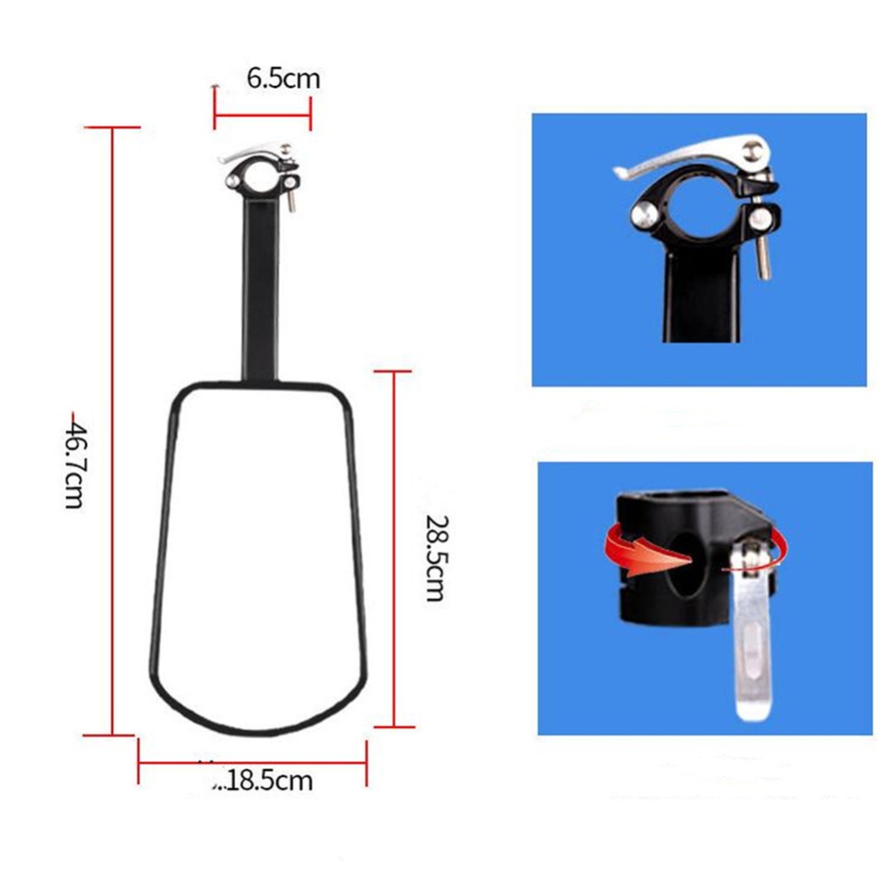 Bicycle Hard Cover Detachable Shell Package Tail Box with Mountain Bike Rack Bag Black red_28.5*19*18.5cm - Image 3