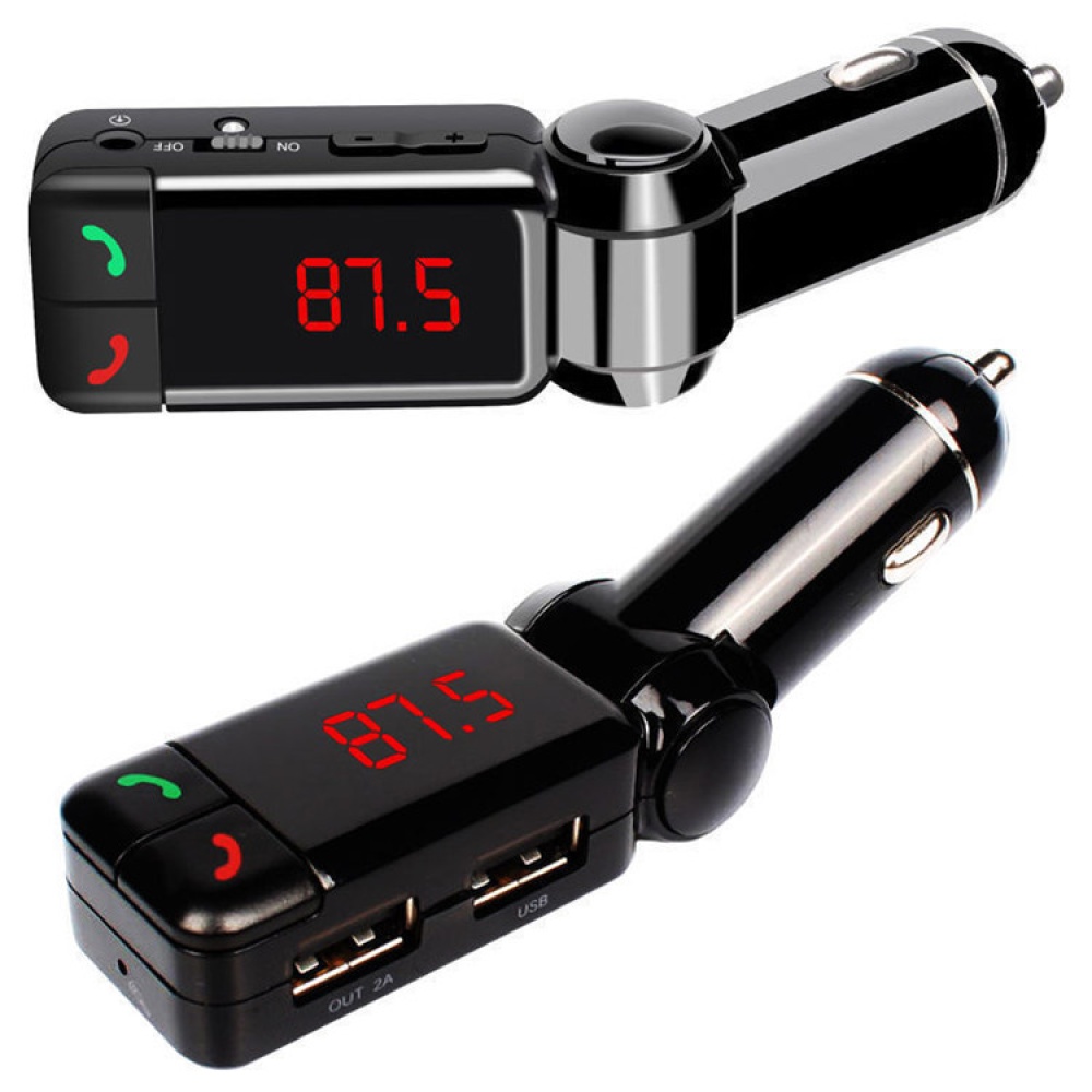 Dual USB Bluetooth Handsfree Car Kit Charger FM Transmitter MP3 Player black - Image 2