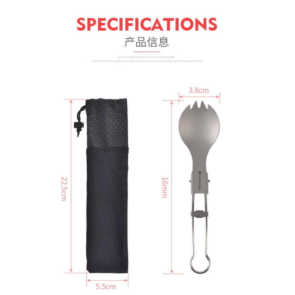 Outdoor Camping Tableware Pure Titanium Fork Spoon Light Dinner titanium - Image 3