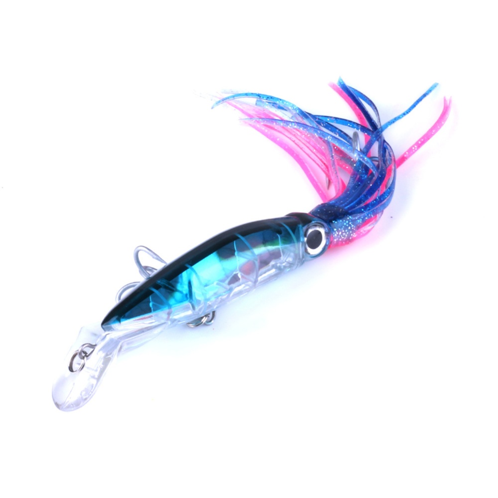 14CM Plastic Squid Tape Crankbait with Tassel Fishing Lures Tackle Bait 4 # - Image 3