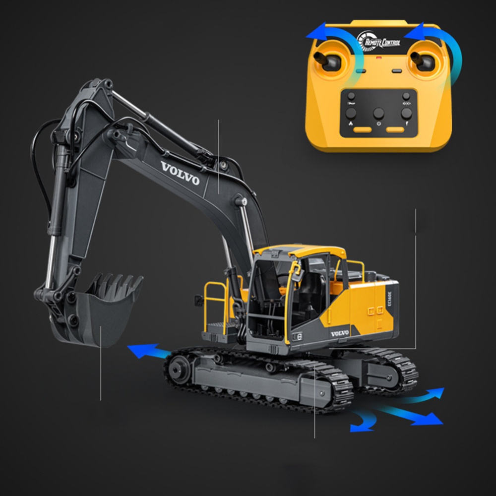 Double E E598 Remote Control Bucket Excavator Truck 360 Degree Rotatable Console 2.4g 1/16 Metal Engineering Car 3 In 1 Vehicl Hobby Toys Gi - Image 3