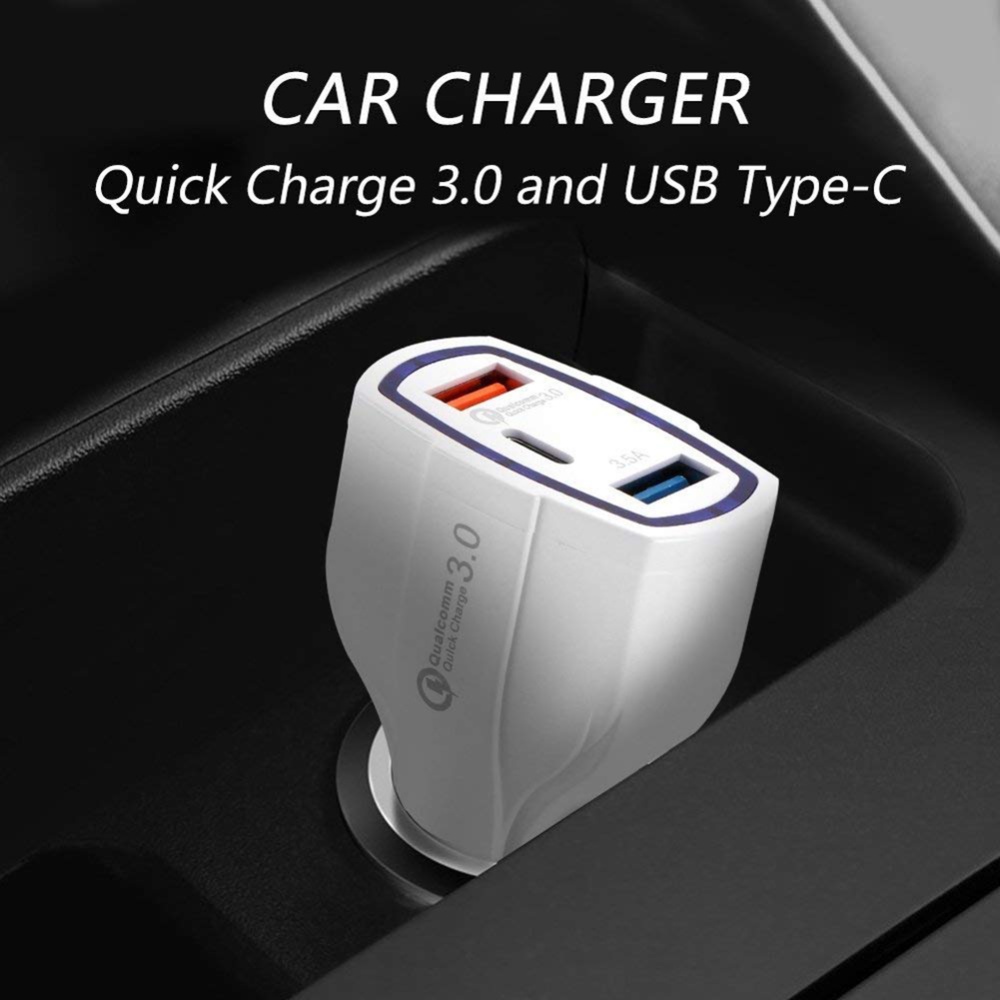 Quick Charge 3.0 with USB Type C Car Charger Built-in Power Delivery PD Port 35W 3 Ports for Apple iPad+iPhone X/8/Plus/Samsung Galaxy+/LG, - Image 3