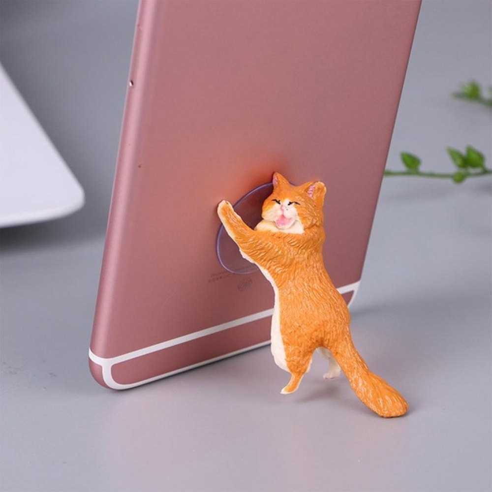 Cute Cartoon Cat Phone Holder Car Mount Sucker Bracket Universal for Sumsung Huawei LG iPhone X XS 8 7 6 gray - Image 3